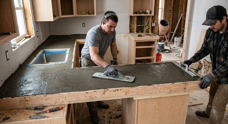 Cement Counter Installation in Napa, CA