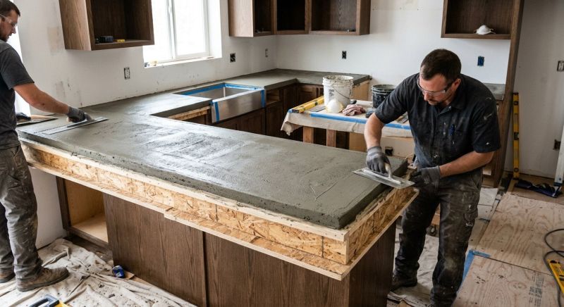 Cement Counter Installation in Marin County, CA