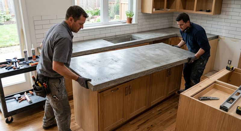 Cement Counter Installation in Santa Rosa, CA