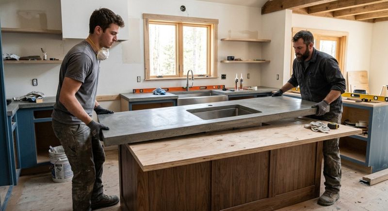Cement Counter Installation in Santa Rosa, CA