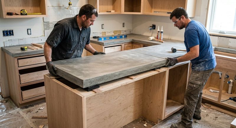 Cement Counter Installation in Napa, CA