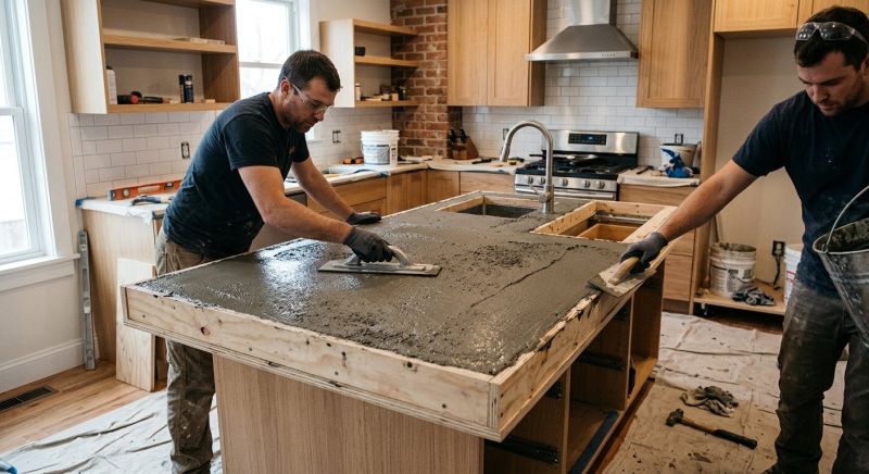 Cement Countertop Pouring in Sonoma County, CA
