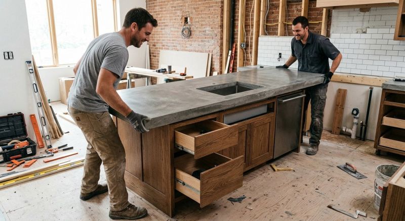 Concrete Counter Installation in Marin County, CA