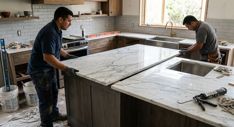 Marble Slab Installation in Sonoma County, CA