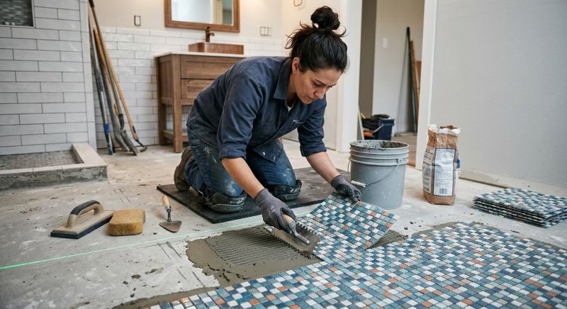 Mosaic Tile Floor Installation in Annapolis, MD