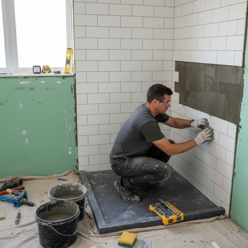 Tile Shower Floor Installation in Conroe, TX